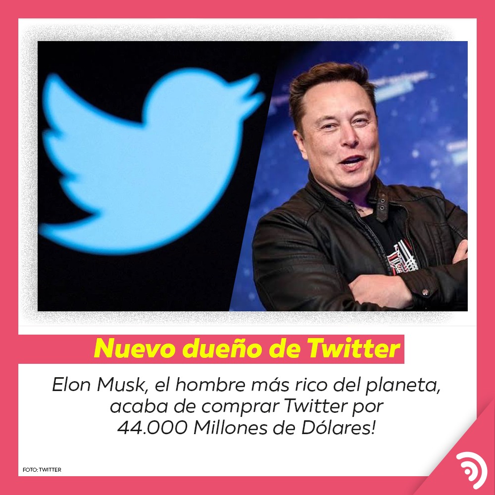 El multimillonario Elon Musk, compró Twitter por 44,000 millones de dólares