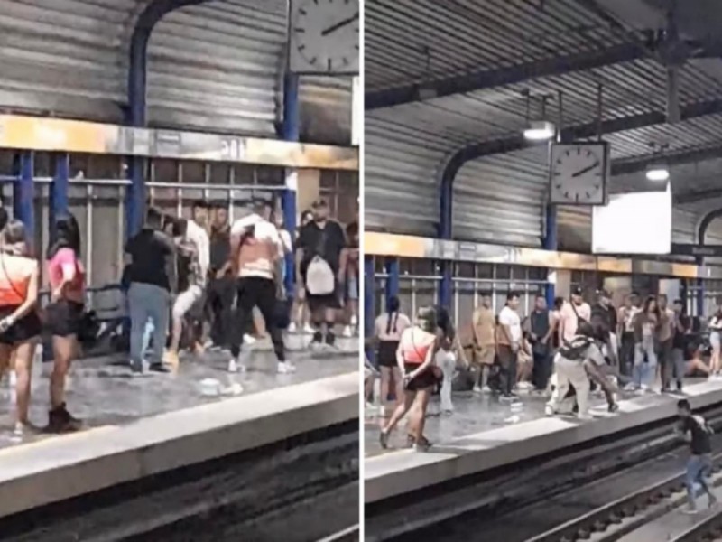 Pelean jóvenes en el Metro de Monterrey