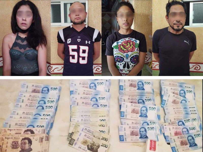 Detienen a banda con 200 mil pesos en billetes falsos en Querétaro
